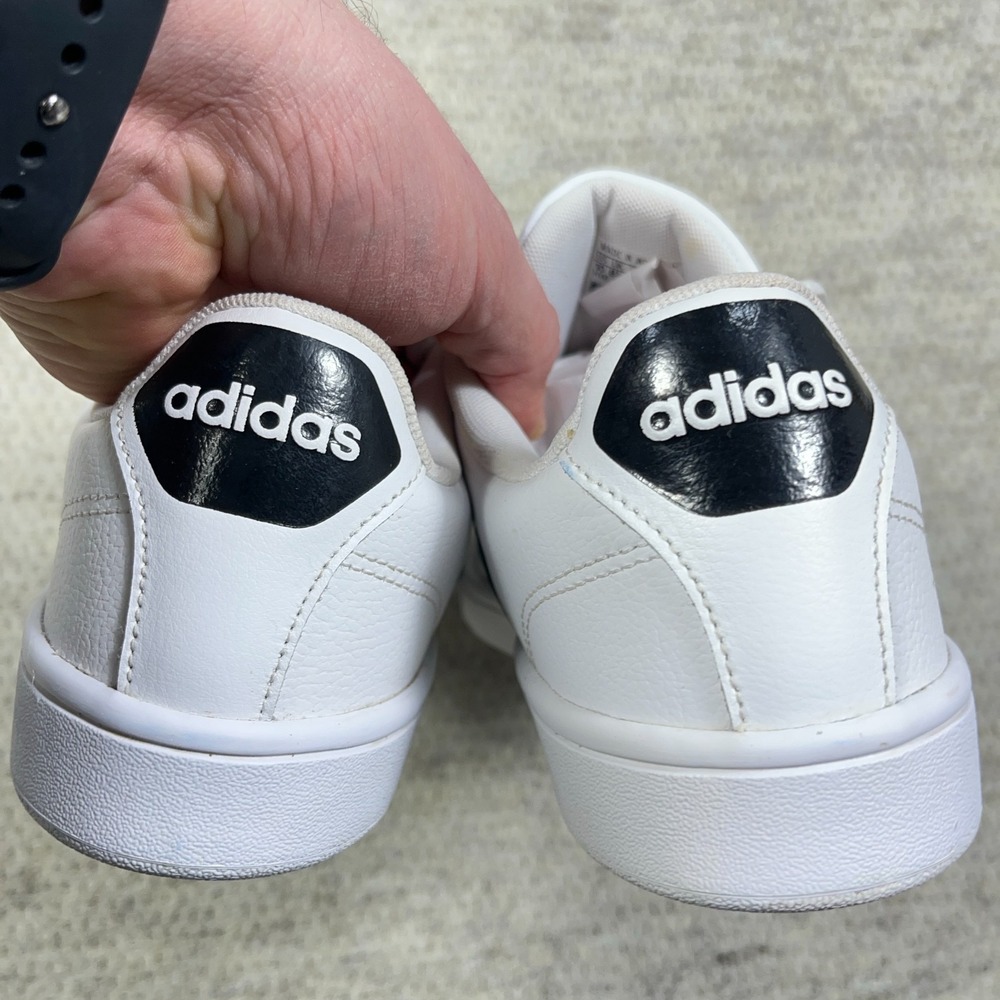 Adidas Cloudfoam Advantage AW4287 White Leather Low Top Sneaker Womens Shoes 10 - Picture 6 of 14